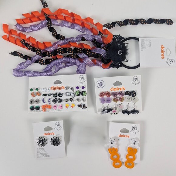 Claires | Spooky Cute Halloween Earrings/Hair Accessories Bundle - Picture 1 of 6